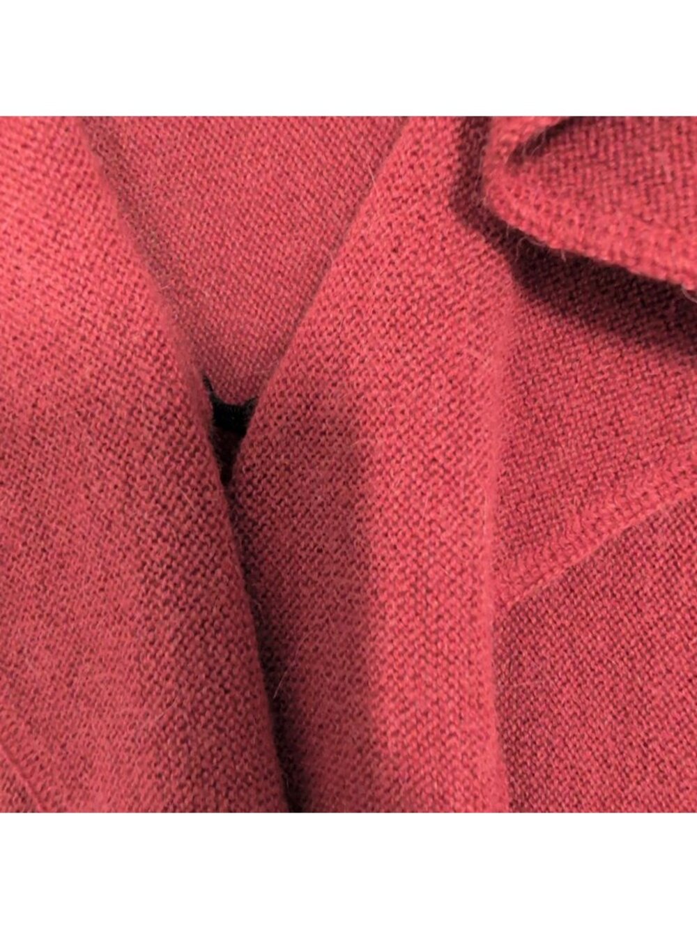 Beyond Threads Alpaca Wool Duster Womens Size Small Red Ruffle Boho Cardigan - Picture 2 of 11